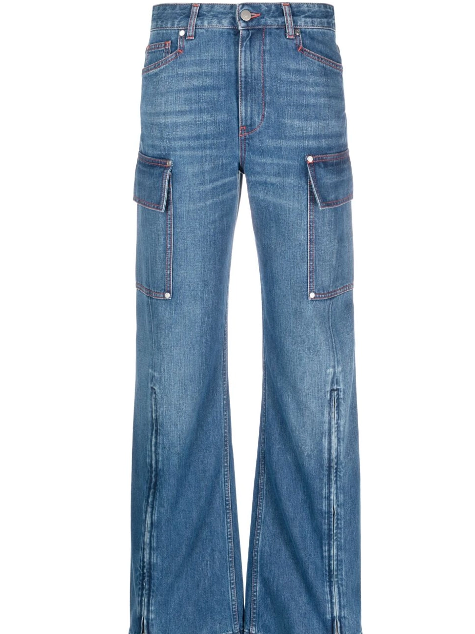 Cheap Women McCartney Stella wide-leg jeans ankle-zips 0803